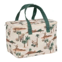Sac Isotherme En Coton Brun Et Vert - Somptua