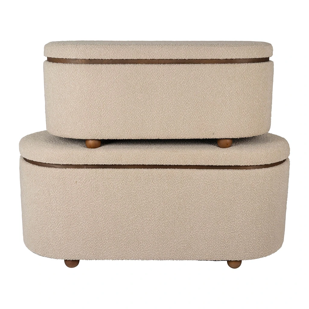 Set De 2 Bancs Coffre En Tissu Et Pin Beige - Alpinia 4 Set De 2 Bancs Coffre En Tissu Et Pin Beige - Alpinia – Image 4