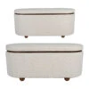 Set De 2 Bancs Coffre En Tissu Et Pin Blanc - Alpinia