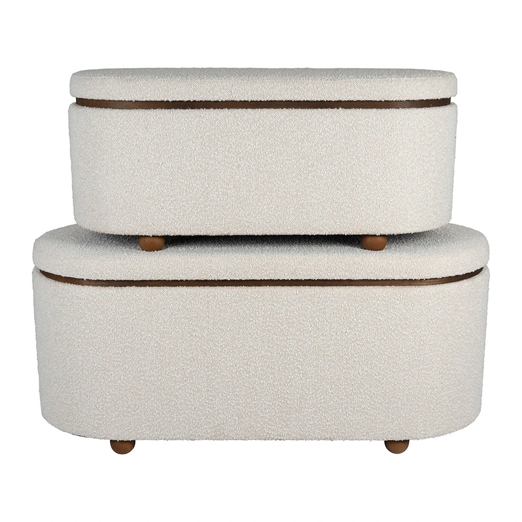 Set De 2 Bancs Coffre En Tissu Et Pin Blanc - Alpinia 4 Set De 2 Bancs Coffre En Tissu Et Pin Blanc - Alpinia – Image 4