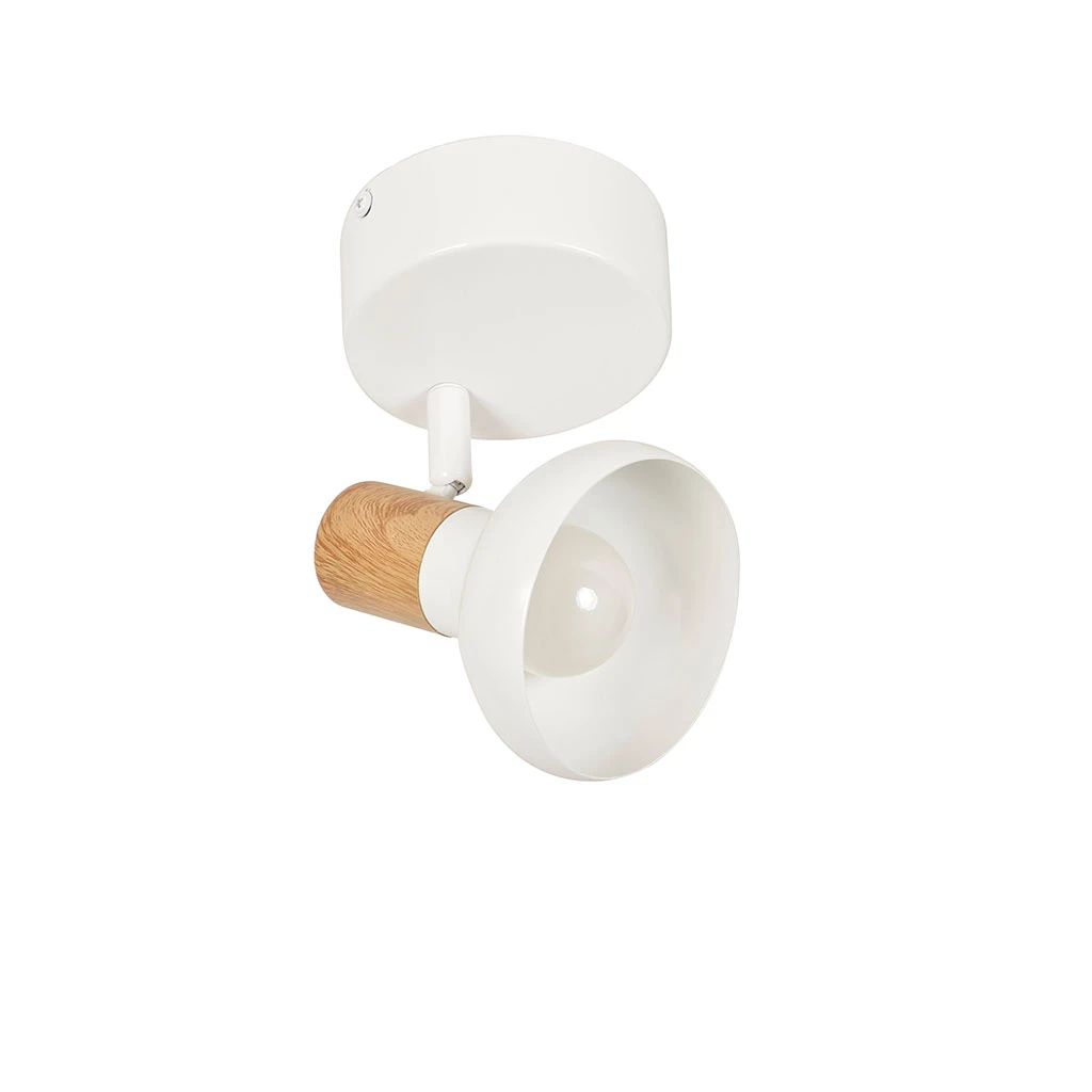 Spot 1 Lumière En Métal Effet Bois Blanc - Alvar 1 Spot 1 Lumière En Métal Effet Bois Blanc - Alvar