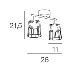 Spot 2 Lumières En Metal Et Rotin Tresse H23cm Noir - Indah -Magasin Général Pour La Maison spot 2 lumieres en metal et rotin tresse h23cm noir indah 613456 613456 FRN04 WEB 2