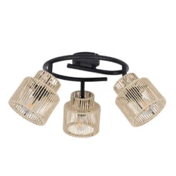 Spot 3 Lumières En Métal Et Cordelette Naturel D47cm - Cancun