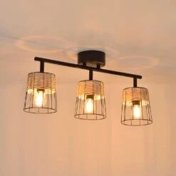 Spot 3 Lumières En Metal Et Rotin Tresse H23cm Noir - Indah 10 Spot 3 Lumières En Metal Et Rotin Tresse H23cm Noir - Indah -Magasin Général Pour La Maison spot 3 lumieres en metal et rotin tresse h23cm noir indah 613457 613457 FRN04 WEB 2