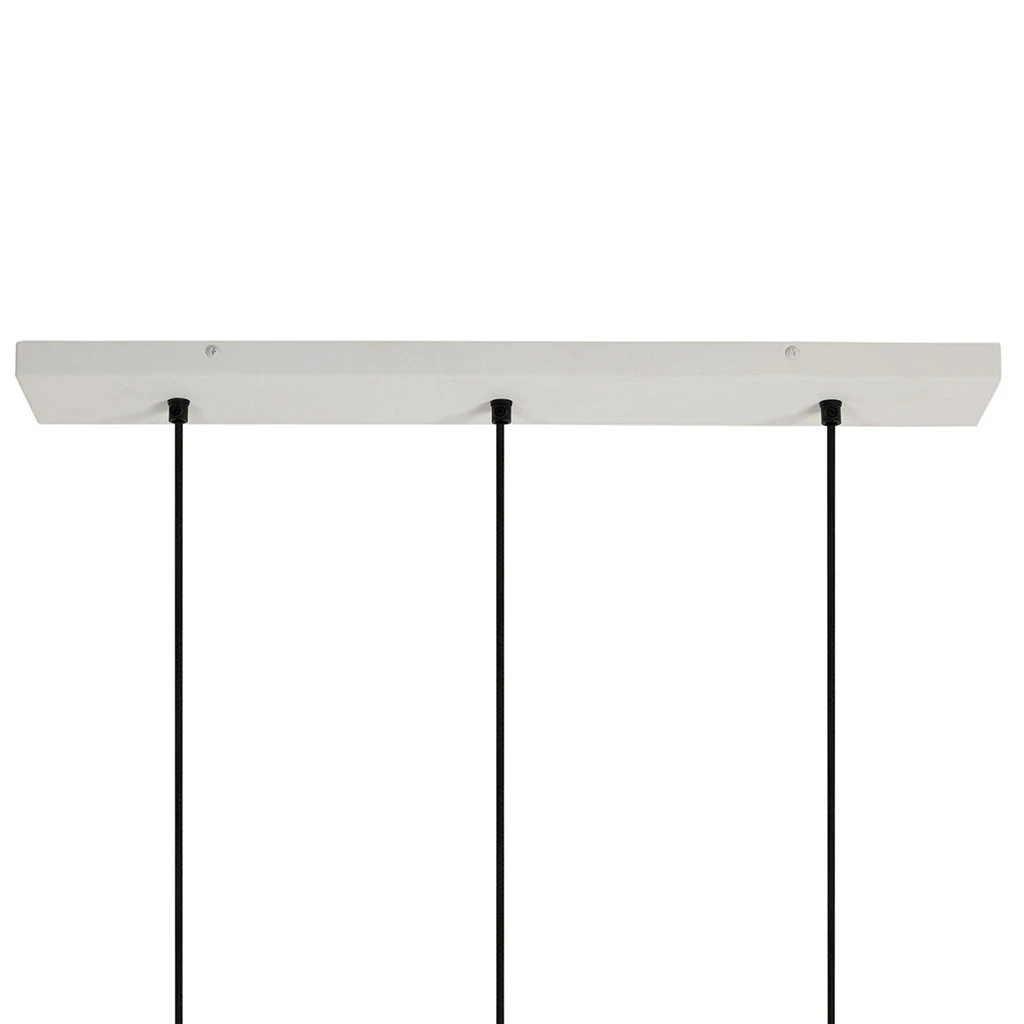 Suspension 3 Lampes En Fer Et Manguier Blanc L66cm - Ferese 4 Suspension 3 Lampes En Fer Et Manguier Blanc L66cm - Ferese – Image 4