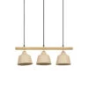 Suspension 3 Lampes En Fer Et Manguier Sable L66cm - Ferese