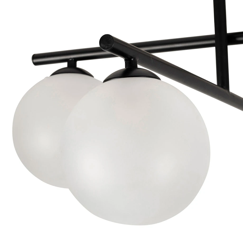 Suspension 4 Lumières En Fer Et Verre Noir Mat H36cm - Ardecor 4 Suspension 4 Lumières En Fer Et Verre Noir Mat H36cm - Ardecor – Image 4