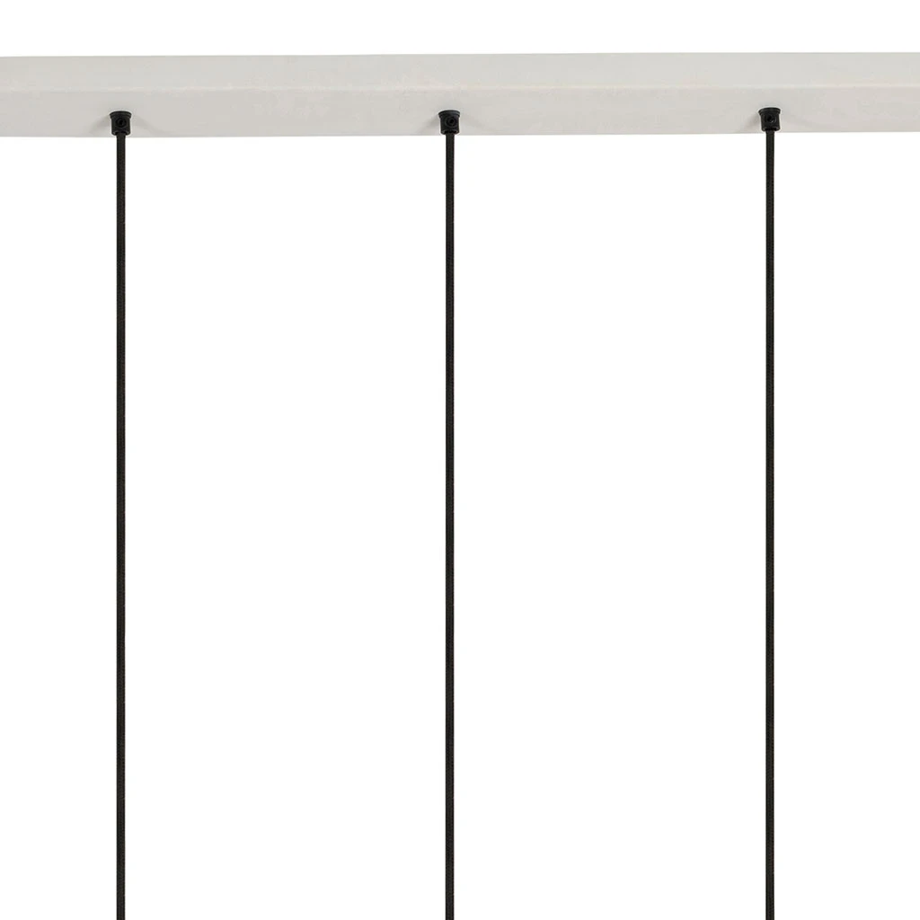 Suspension 5 Lampes En Fer Et Manguier Blanc L114cm - Ferese 3 Suspension 5 Lampes En Fer Et Manguier Blanc L114cm - Ferese – Image 3