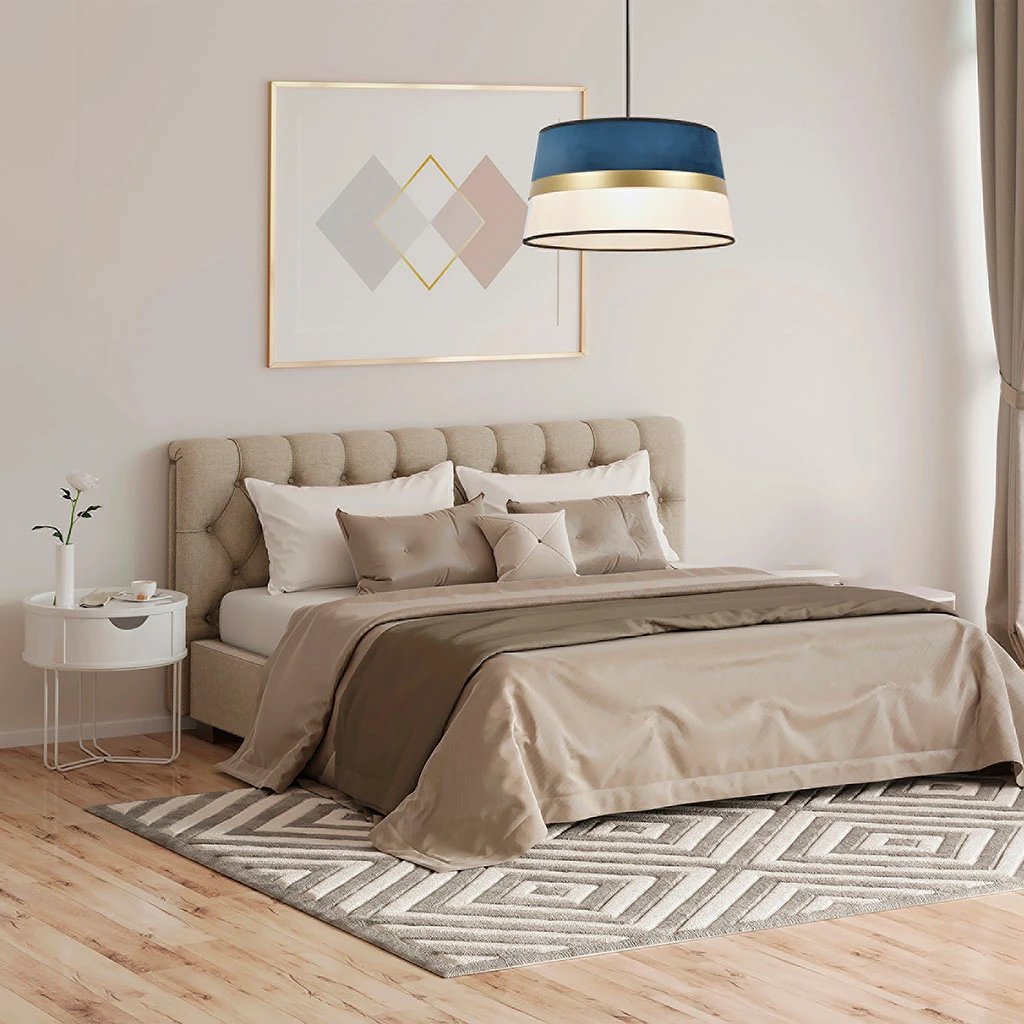 Suspension En Coton Et Velours D38cm Marine - Velvet 4 Suspension En Coton Et Velours D38cm Marine - Velvet – Image 4