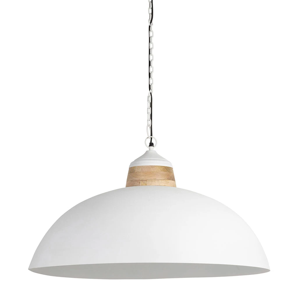 Suspension En Fer Et Manguier Blanc D82cm - Ferese 1 Suspension En Fer Et Manguier Blanc D82cm - Ferese