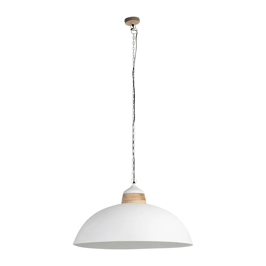 Suspension En Fer Et Manguier Blanc D82cm - Ferese 2 Suspension En Fer Et Manguier Blanc D82cm - Ferese – Image 2
