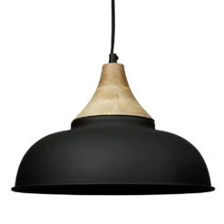 Suspension En Fer Et Manguier D35cm Noir Mat - Lausel