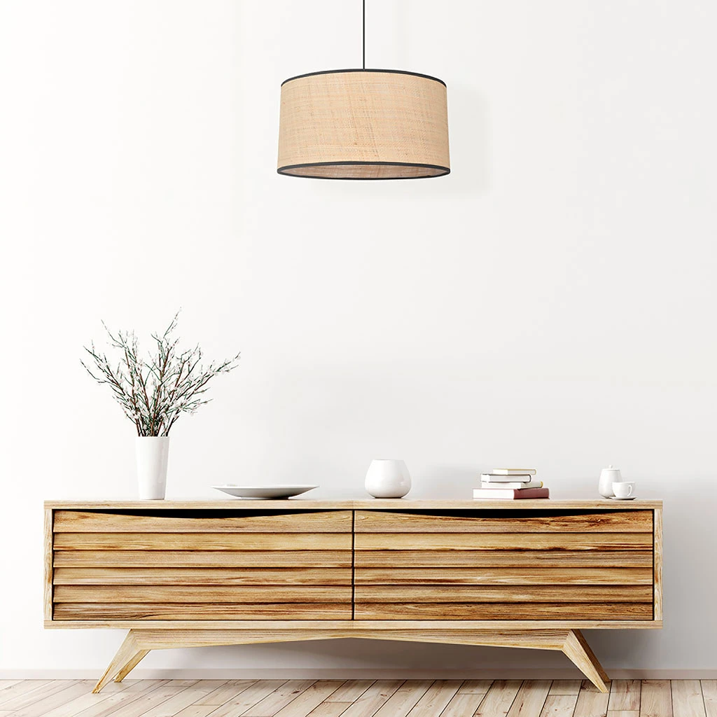 Suspension En Raphia Naturel D38cml - Cylindre 5 Suspension En Raphia Naturel D38cml - Cylindre – Image 5