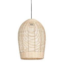 Suspension En Rotin Naturel Et Fer D34cm - Bohème
