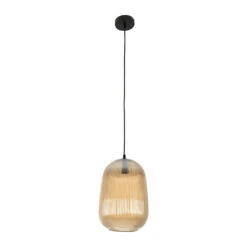 Suspension En Verre Ambre Et Fer D22x33cm - Lumi -Magasin Général Pour La Maison suspension en verre ambre et fer d22x33cm lumi 77935 77935 DET03 WEB