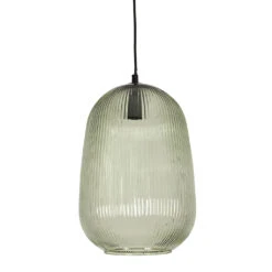 Suspension En Verre Et Fer Vert Clair D22.5xh33cm - Lumi