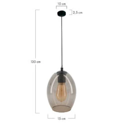 Magasin Général Pour La Maison -Magasin Général Pour La Maison suspension en verre fume gris d15xh130cm 686727 686727 FRN01 WEB