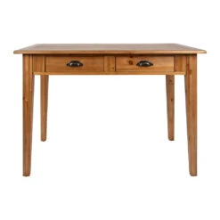 Table à Manger 2 Tiroirs En Sapin Et Panneau De Bois Naturel 108x67cm - Terroir