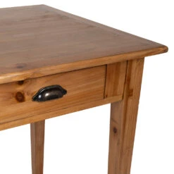 Table à Manger 2 Tiroirs En Sapin Et Panneau De Bois Naturel 108x67cm - Terroir -Magasin Général Pour La Maison table a manger 2 tiroirs en sapin et panneau de bois naturel 108x67cm 201893 DET02 WEB