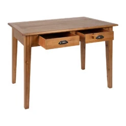 Table à Manger 2 Tiroirs En Sapin Et Panneau De Bois Naturel 108x67cm - Terroir -Magasin Général Pour La Maison table a manger 2 tiroirs en sapin et panneau de bois naturel 108x67cm 201893 DET03 WEB