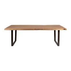 Table à Manger En Acacia Massif Et Pieds En Fer Noir 200x100cm - Factory