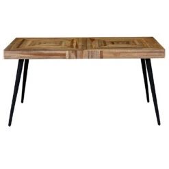 Table à Manger En Teck Recyclé Et Métal 150x75cm - Wally