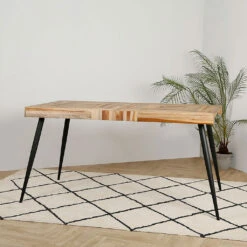 Table à Manger En Teck Recyclé Et Métal 150x75cm - Wally -Magasin Général Pour La Maison table a manger en teck recycle et metal 150x75cm wally 615192 615192 FRN07 WEB 1