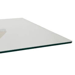 Table à Manger En Verre Trempé Et Métal Naturel 160x90cm - Adela -Magasin Général Pour La Maison table a manger en verre trempe et metal naturel 160x90cm adela 320066 320066 DET02 WEB