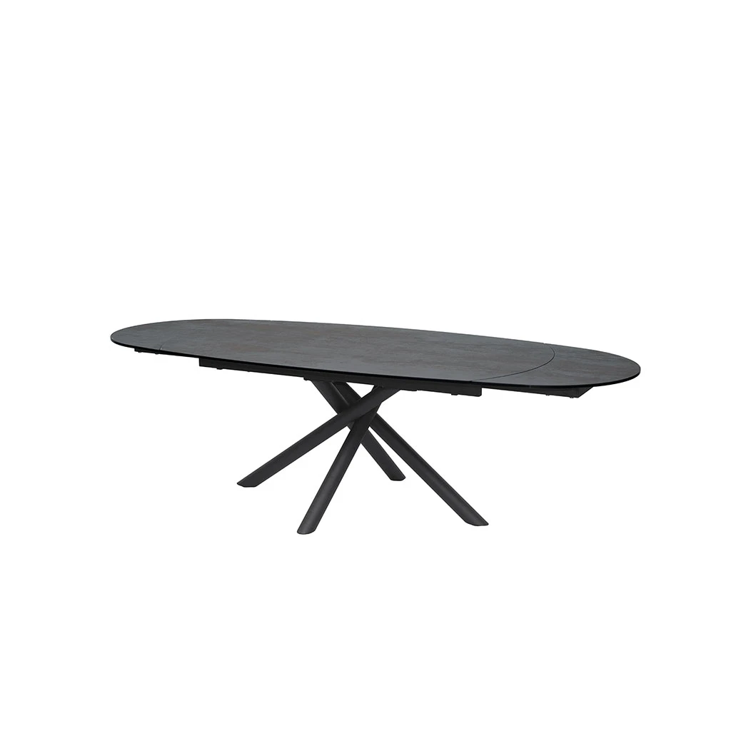 Table à Manger Extensible En Céramique Bronze Et Métal Noir 180(+77)x110cm - Vigo 1 Table à Manger Extensible En Céramique Bronze Et Métal Noir 180(+77)x110cm - Vigo