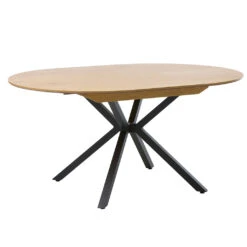 Unique Table à Manger Extensible Ronde En Chêne Naturel Et Noir D120(+40)cm - Cesura -Magasin Général Pour La Maison table a manger extensible ronde en chene naturel et noir d120 40 cm c 697525 FRN01 WEB