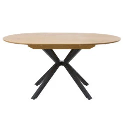 Unique Table à Manger Extensible Ronde En Chêne Naturel Et Noir D120(+40)cm - Cesura -Magasin Général Pour La Maison table a manger extensible ronde en chene naturel et noir d120 40 cm c 697525 FRN07 WEB