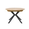 Unique Table à Manger Extensible Ronde En Chêne Naturel Et Noir D120(+40)cm - Cesura