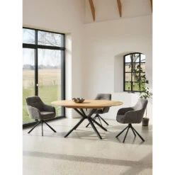 Unique Table à Manger Extensible Ronde En Chêne Naturel Et Noir D120(+40)cm - Cesura -Magasin Général Pour La Maison table a manger extensible ronde en chene naturel et noir d120 40 cm c 697525 FRN17 WEB