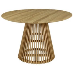 Table à Manger Ronde En Teck Naturel D120cm - Kamala