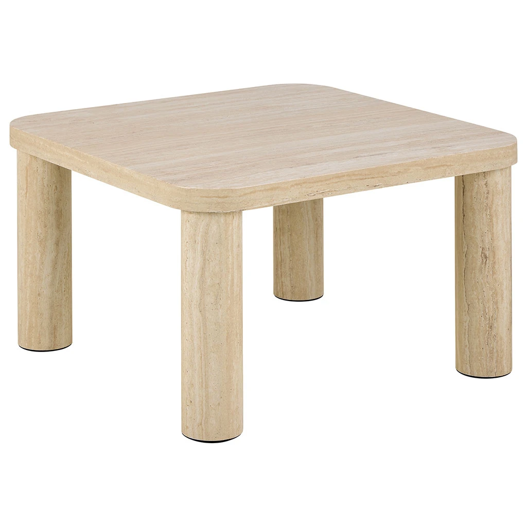 Table Basse Effet Travertin 60x60cm - Solano 1 Table Basse Effet Travertin 60x60cm - Solano