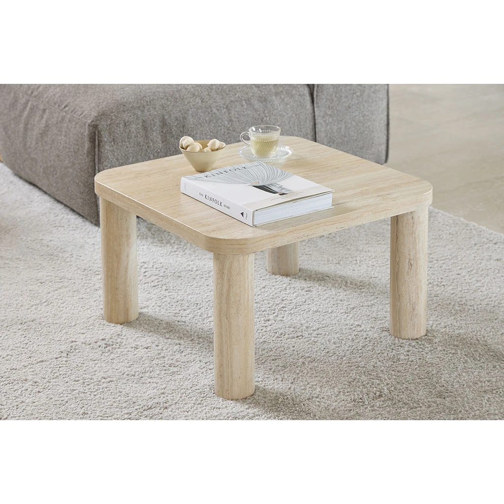 Table Basse Effet Travertin 60x60cm - Solano 6 Table Basse Effet Travertin 60x60cm - Solano – Image 6