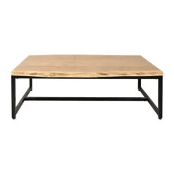 Table Basse En Acacia Et Pieds En Fer Noir - Brooklyn