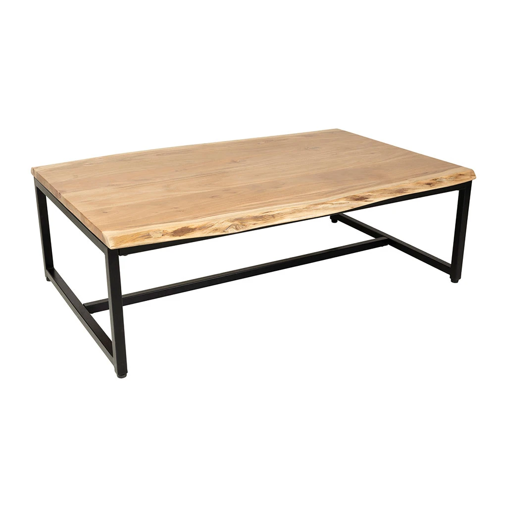 Table Basse En Acacia Et Pieds En Fer Noir - Brooklyn 2 Table Basse En Acacia Et Pieds En Fer Noir - Brooklyn – Image 2
