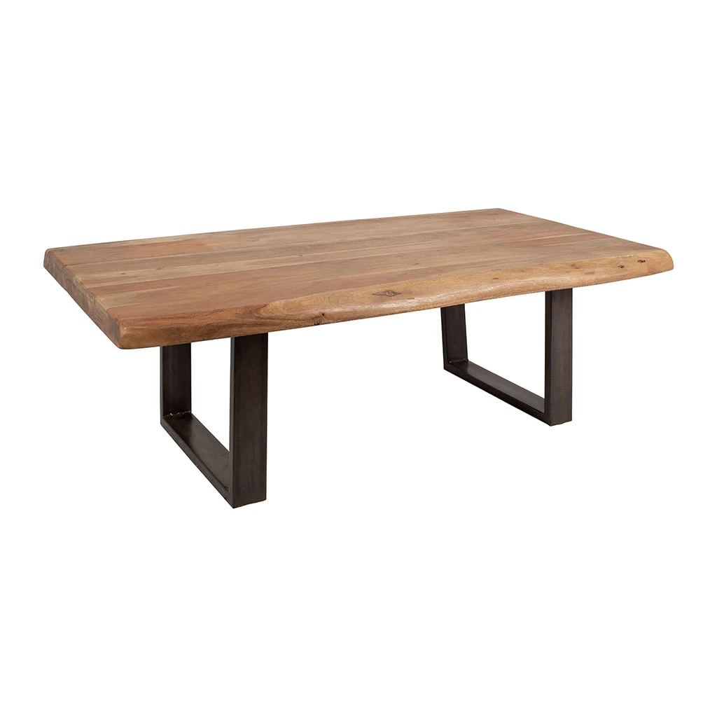Table Basse En Acacia Massif Et Pieds En Fer Noir 130x70cm - Factory 2 Table Basse En Acacia Massif Et Pieds En Fer Noir 130x70cm - Factory – Image 2