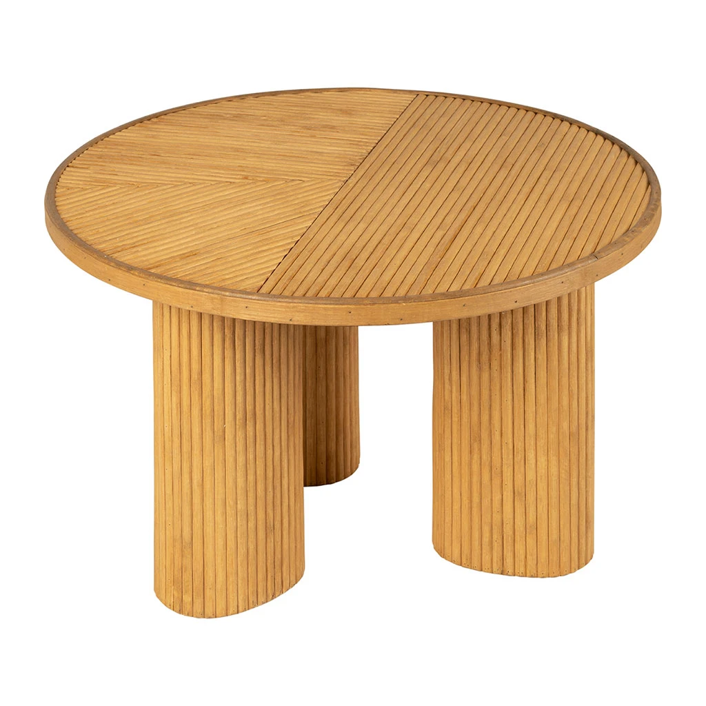 Table Basse 3 Pieds En Bambou Et Sapin Naturel D55xh35cm - Saori 2 Table Basse 3 Pieds En Bambou Et Sapin Naturel D55xh35cm - Saori – Image 2