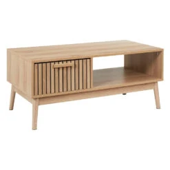 Table Basse En Bois Naturel 100x50 Cm - Kara