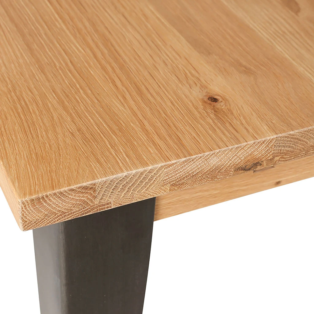 Table Basse En Chêne Massif Et Pieds Acier L120cm - Manny 4 Table Basse En Chêne Massif Et Pieds Acier L120cm - Manny – Image 4