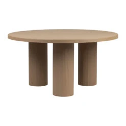 Table Basse Ronde 3 Pieds En Fer Beige D70xh35cm - Organic