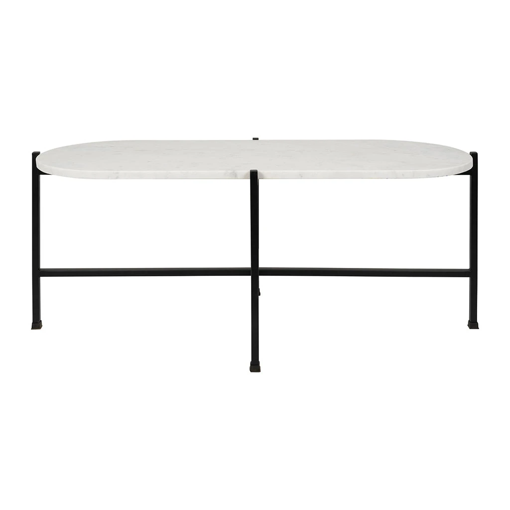 Table Basse En Marbre Et Fer Blanc Et Noir 100x40cm - Eskela 1 Table Basse En Marbre Et Fer Blanc Et Noir 100x40cm - Eskela