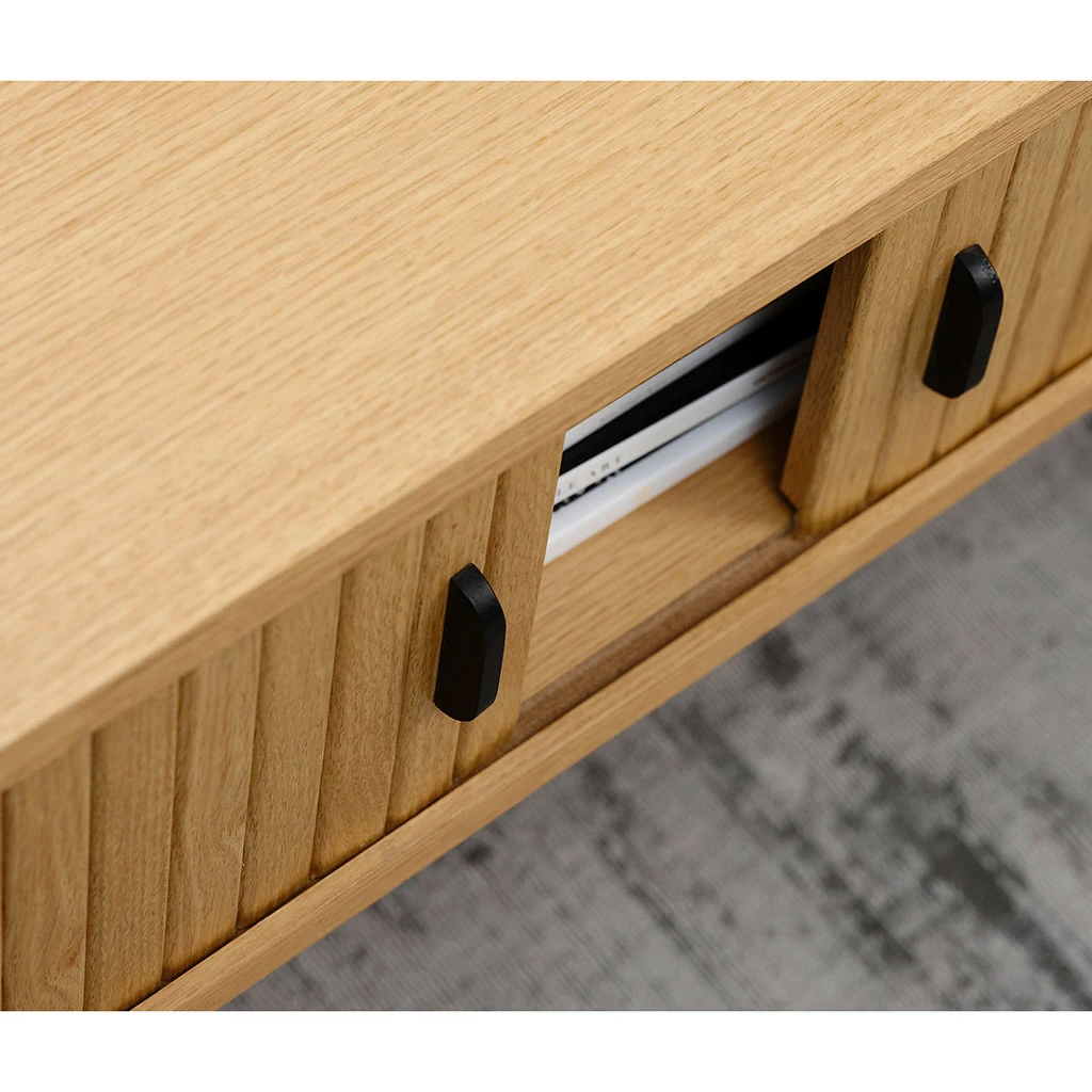 Unique Table Basse En Placage Chêne Naturel 120x60 Cm - Nola 6 Unique Table Basse En Placage Chêne Naturel 120x60 Cm - Nola – Image 6