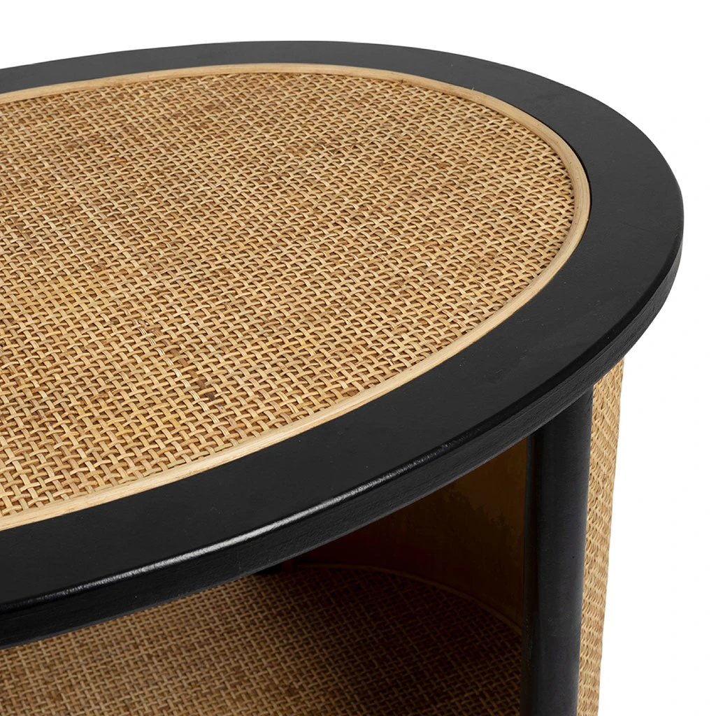 Table Basse En Rotin Et Sapin Naturel Et Noir - Balamea 5 Table Basse En Rotin Et Sapin Naturel Et Noir - Balamea – Image 5