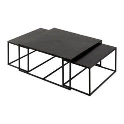 Table Basse Gigogne Carrée (lot De 3) En Fer Noir - Felia -Magasin Général Pour La Maison table basse gigogne carree lot de 3 en fer noir felia 37337 37337 DET01 WEB 1