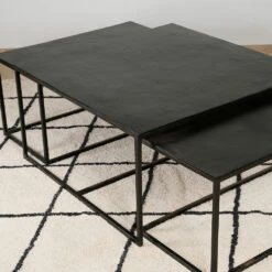 Table Basse Gigogne Carrée (lot De 3) En Fer Noir - Felia -Magasin Général Pour La Maison table basse gigogne carree lot de 3 en fer noir felia 37337 37337 SITU03 WEB 1