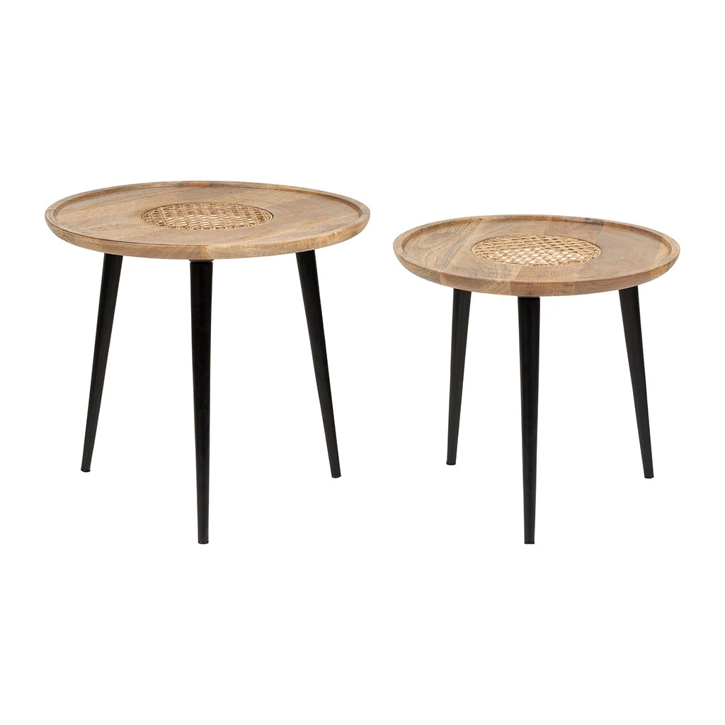 Table Basse Gigogne (lot De 2) En Manguier Naturel Et Fer Noir - Balamea 1 Table Basse Gigogne (lot De 2) En Manguier Naturel Et Fer Noir - Balamea