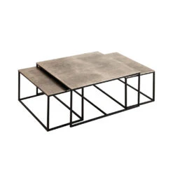 Table Basse Gigogne (lot De 3) En Fer Argenté - Félia